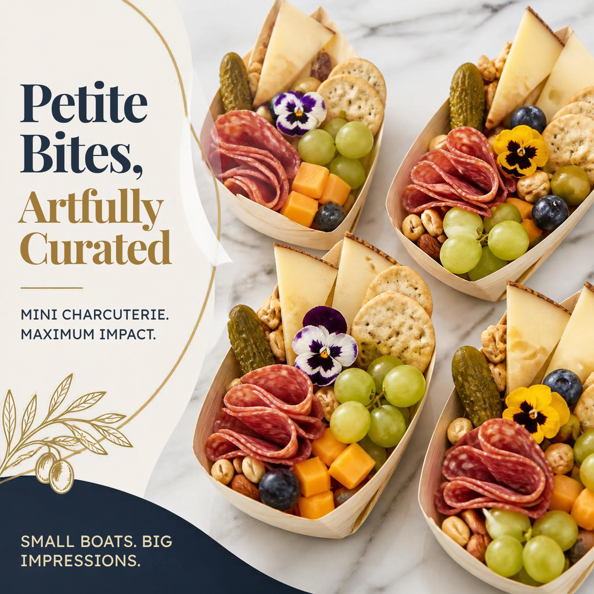 Mini Boats | Individual Charcuterie & Crudité | OC Charcuterie Boards Newport Beach