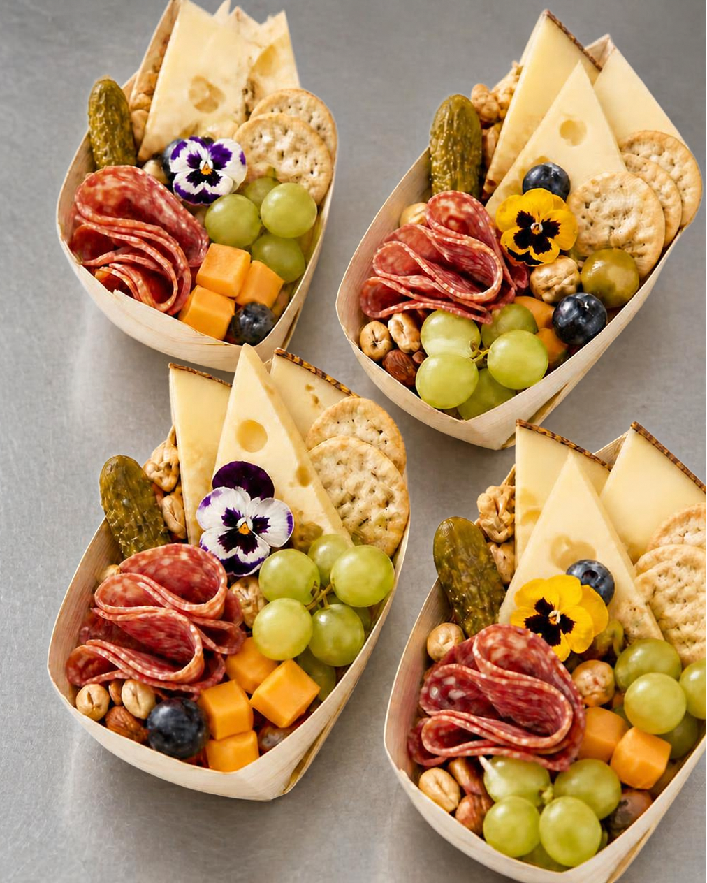 Mini Boats | Individual Charcuterie & Crudité | OC Charcuterie Boards Newport Beach