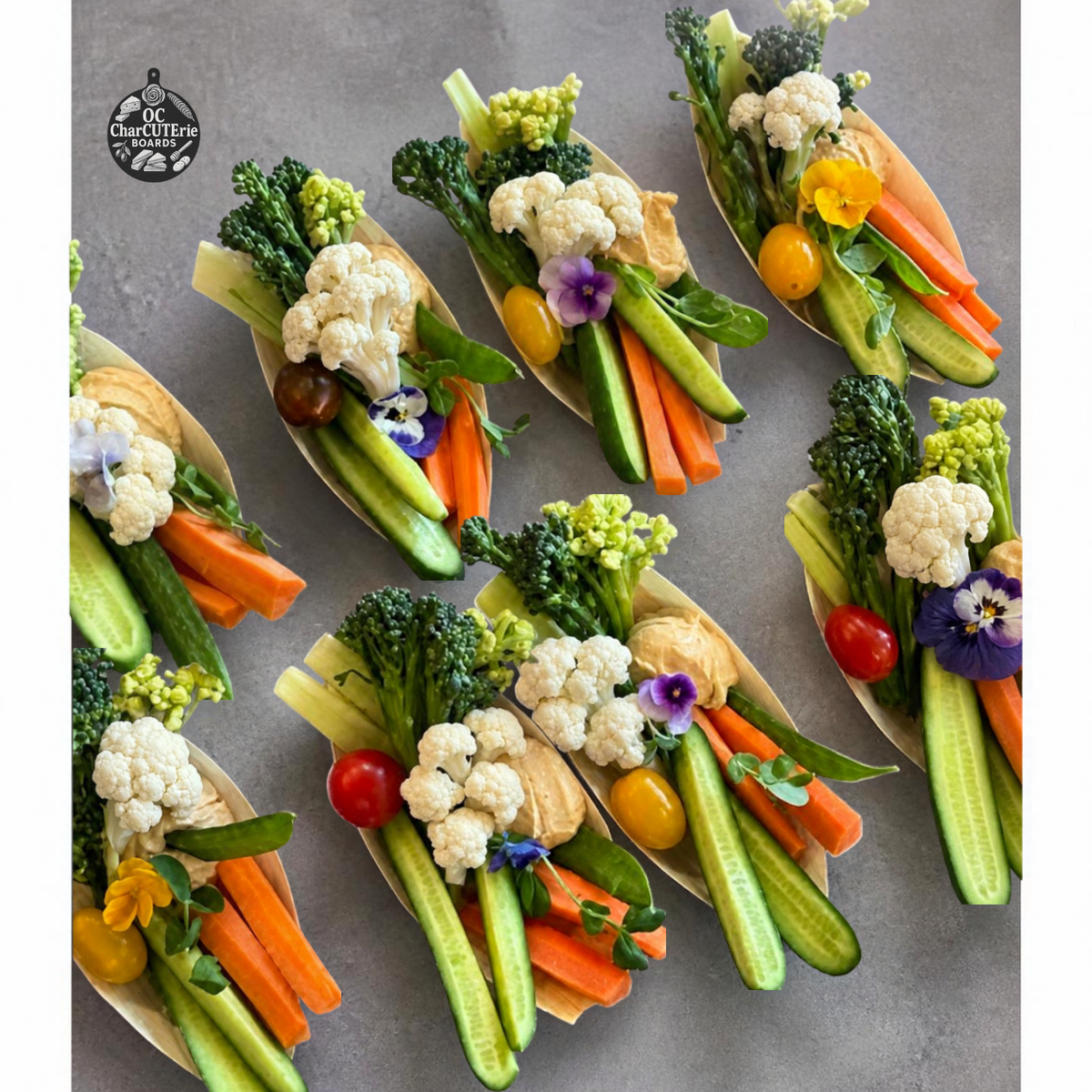 Mini Boats | Individual Charcuterie & Crudité | OC Charcuterie Boards Newport Beach